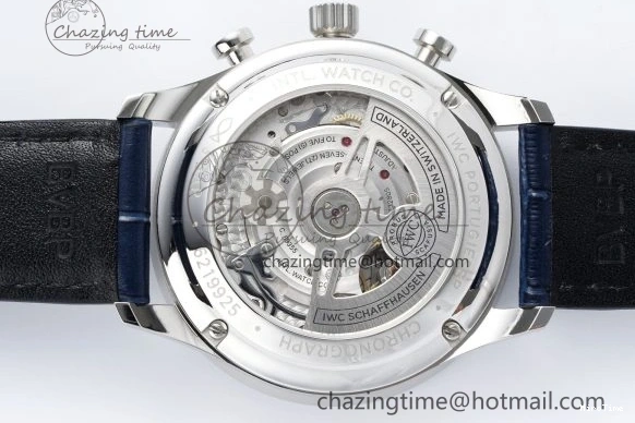 MIROTIME 0205 Portuguese Chrono IW371620 APSF 1:1 Best Edition White Blue Dial on Blue Leather Strap A MultiPurpose 7039